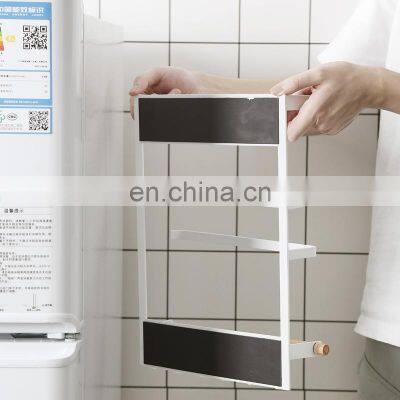 Hot Sale Simple Wrought Iron Roll Paper Towel Storage Bag Storage Magnetic Kitchen Storage Rack Refrigerator Organizer Wall Hold photo-4