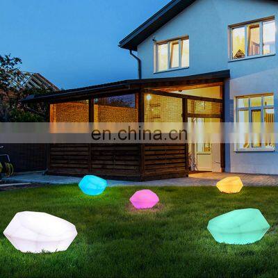 Garden Landscape Stone Lamp Glass Waterproof outdoor Garden Patio Solar Led Ball Sphere Stone Light Lamp