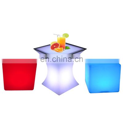 wholesale outdoor party decoration led chair cube table bar lumineuse lighting furniture