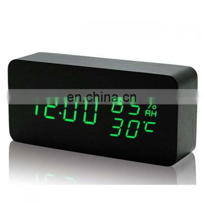 Rectangle Wood Wooden Led Desk Clock