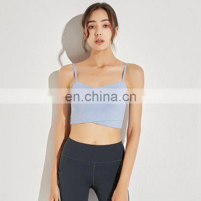 Custom Private Label Sexy Strap Yoga Bra Women Workout Sports Running Wear Crop Top Gym Fitness Clothes
