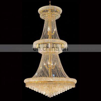 luxury hanging lamp empire chandelier k9 crystal large gold chandeliers