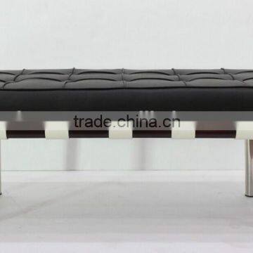 Replica German Style Classic Black Italian Genuine Leather Barcelona Daybed, Barcelona Collections by Ludwing Mies Van Der Rohe photo-2