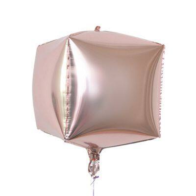 24 Inch 4D Foil Balloon Square Aluminum Film Balloon Three-dimensional Cube Mylar Balloon for Valentine Birthday Wedding Party