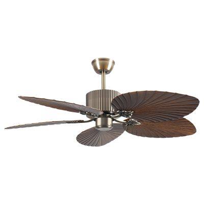 Ceiling Fan with ABS Wood  with Smart Control for Living Room with LED Lights