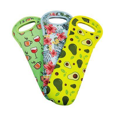 Wholesale Custom Neoprene Waterproof Insulate Single Wine Bottle Cooler Tote Carrier Bag Sleeve photo-3