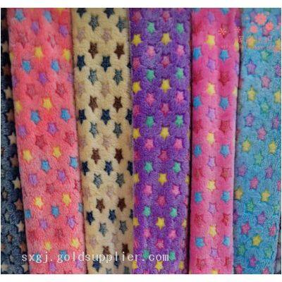High Quality Knitted 3D Embossed Glue Printed Flannel Fleece Fabrics Made In China