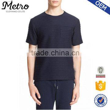 Custom Fashion Textured Knit Pocket Mens T-Shirts