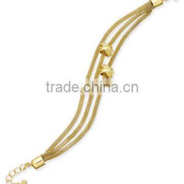 latest design fashion jewelry Gold-Tone Three-Row Knot Bracelet for lady