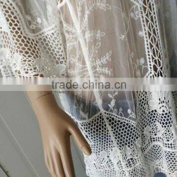 2016 Summer Lace Tops Hot Cotton Lace Fabric Long Sleeve Lace Dress photo-2
