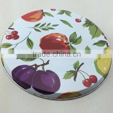 Chinese factory directly round tin tray/metal tin tray for serving/metal tray