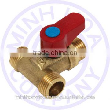 BRASS THREE WAY BALL VALVE MIHA BRAND