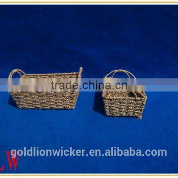 Set of 2 seagrass basket with natural color without liner