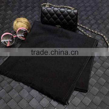New Winter Fashion Fringe Plain Women Cashmere Shawl photo-4