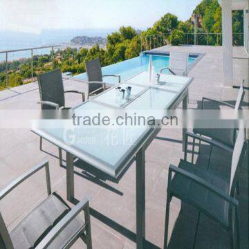 Modern sling patio furniture dining tables white expandable dining table