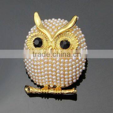 Fashion Brooch Pins Jewelry Owl Pearl Brooches for Women