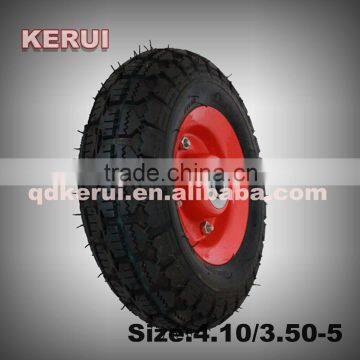 4.10/3.50-4 small trolley wheels , pneumatic wheels 4.10/3.50-4