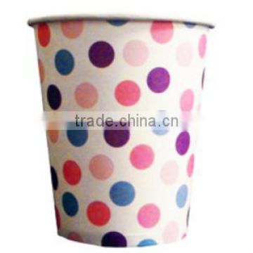 Lovely Assorted Color Dotted Drinking Paper Cups for Party Event Supplies