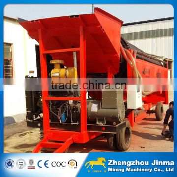 Diesel generator rotary screen for alluvial gold washing