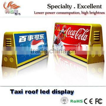 Hot Factory Supply Shenzhen P5mm High Brightness Wireless 3G Asychronous Led Taxi Sign/led Taxi Roof Sign/taxi Top Led Display