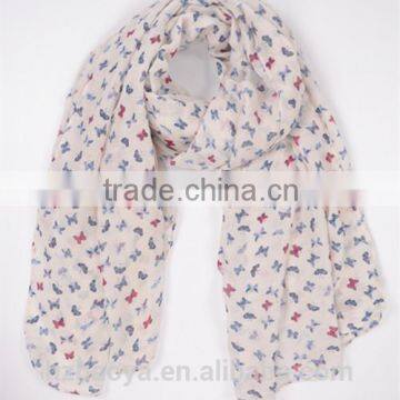 New arrival customized polyester printed butterfly scarf