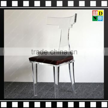 China wholesale clear acrylic restaurant chair with cushion