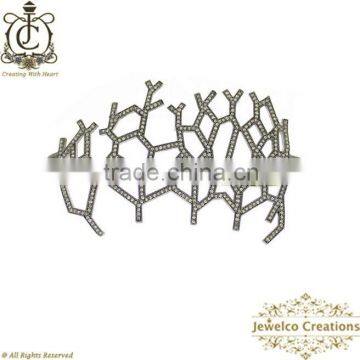 925 Silver Bracelet, Diamond Silver Bracelet, Diamond Pave Palm Bracelet, Silver Palm Jewelry,Silver Handmade Jewelry Wholesaler