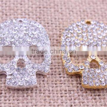 Halloween skull crystal rhinestone connector charms ! wholesale crystal glitter sliver Connector for bracelet beads making!!