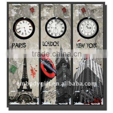 hot sale modern home decoration canvas clock with printing