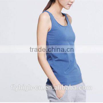 cotton material low neck custom lady tank top