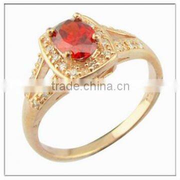 ruby plating rose gold gemstone silver ring jewelry