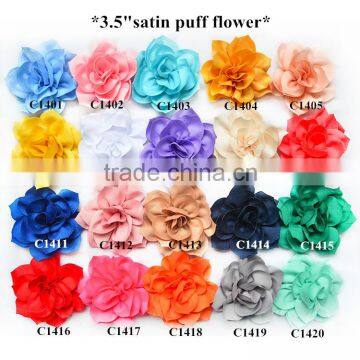 3.5inch Lotus Artificial Flower in Purple for Clothes Flower/ Hair Clip/Pin Brooch/- 20colors for Choose-Satin Lotus Flowers photo-6