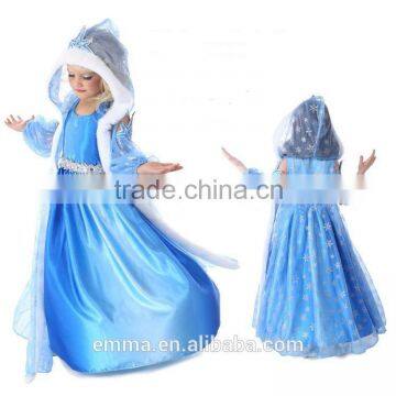 2015 Hot sale frozen princess elsa costume elsa dress for children BC2054