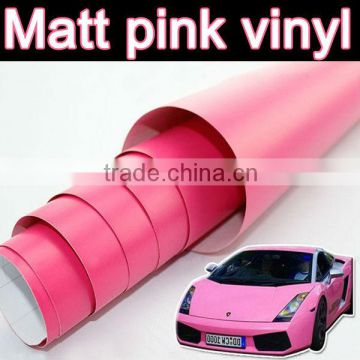 high quality matt pink vinyl with air free bubbles, 1.52*30m each roll