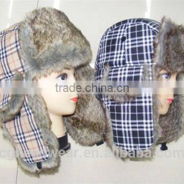 China manufacture wholesale fur hat/ russian style fur hat/ faux fur hooded scarf hat