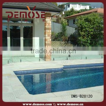 fiberglass railing with glass clips above ground swimming pools