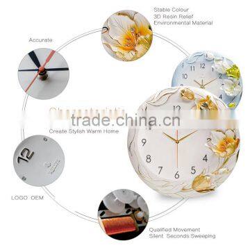 Romantic 3D Flower Hanging Decoration Decorative Art Wall Clock Picture/ photo-5