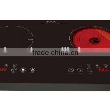 CB CE approval 2 burner infrared cooker VS induction cooker multi function wholesale price SM-DIC12H