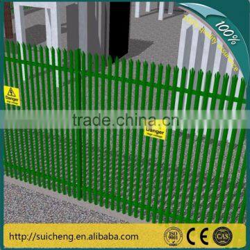 Guangzhou factory backyard palisade metal fence/wrought palisade steel fence