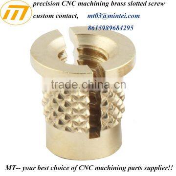 custom CNC machining brass slotted insert nut