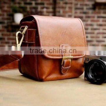 2015 fashion dslr leather camera bag