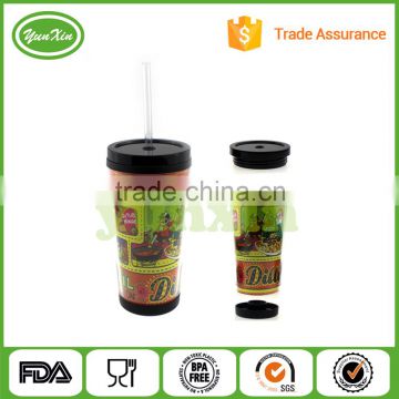 450ML Popular promotional Customized plastic tumbler beverage cup