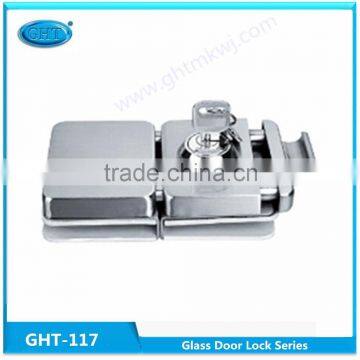 High quality double glass door lock, GHT-117 sliding glass door locks with handle