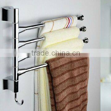 quality stainless steel wall mounted Movable towel bars rotating bathroom three or four towel bars rods