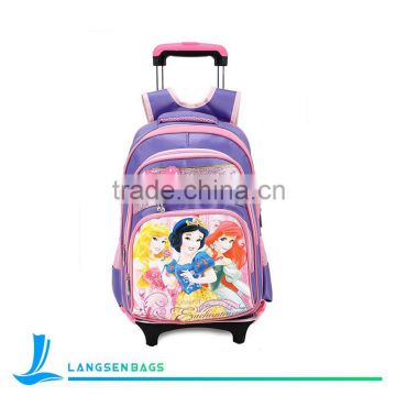 China supplier new design child wheel school bag back trolly backpack