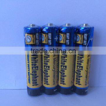 Aluminium Jacket Mercury Free Carbon Zinc Battery AAA (White Elephant Brand or OEM))