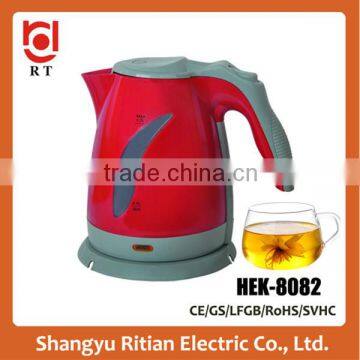 Hot sale kitchen appliances 360 degrees rotating Cordless plastic electric kettle