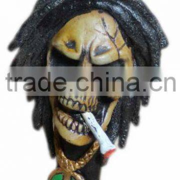 Figurine Shaped Hand Crafted Smoking Pipes - Rasta Skull