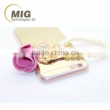 NEW Transparent Tpu and pc Phone Case For Apple Iphone 6S With Ring and Luxury Pearl Rose Mobile Phone Case For Apple Iphone 6 photo-6