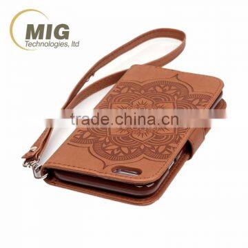 Diamond Flower Wallet Leather Case With Strap With Inside TPU Phone Case for Iphone 6 6S photo-4